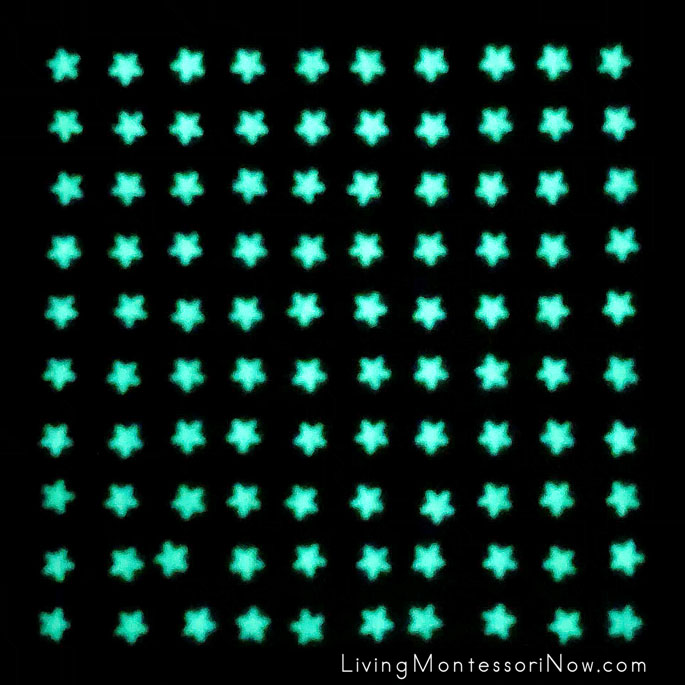 DIY Hundred Board with 100 Glow-in-the-Dark Stars
