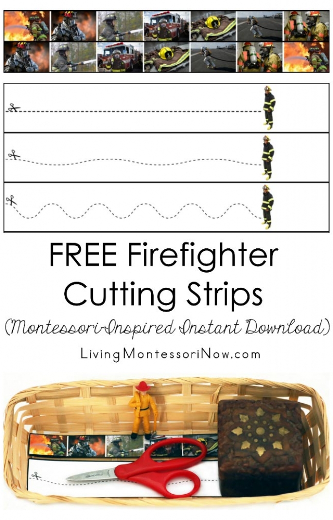 FREE Firefighter Cutting Strips (Montessori-Inspired Instant Download)