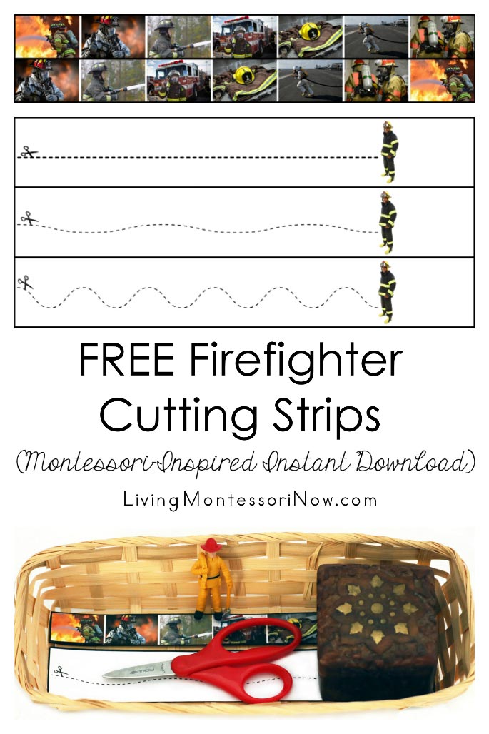 Free Firefighter Cutting Strips (Montessori-Inspired Instant Download)