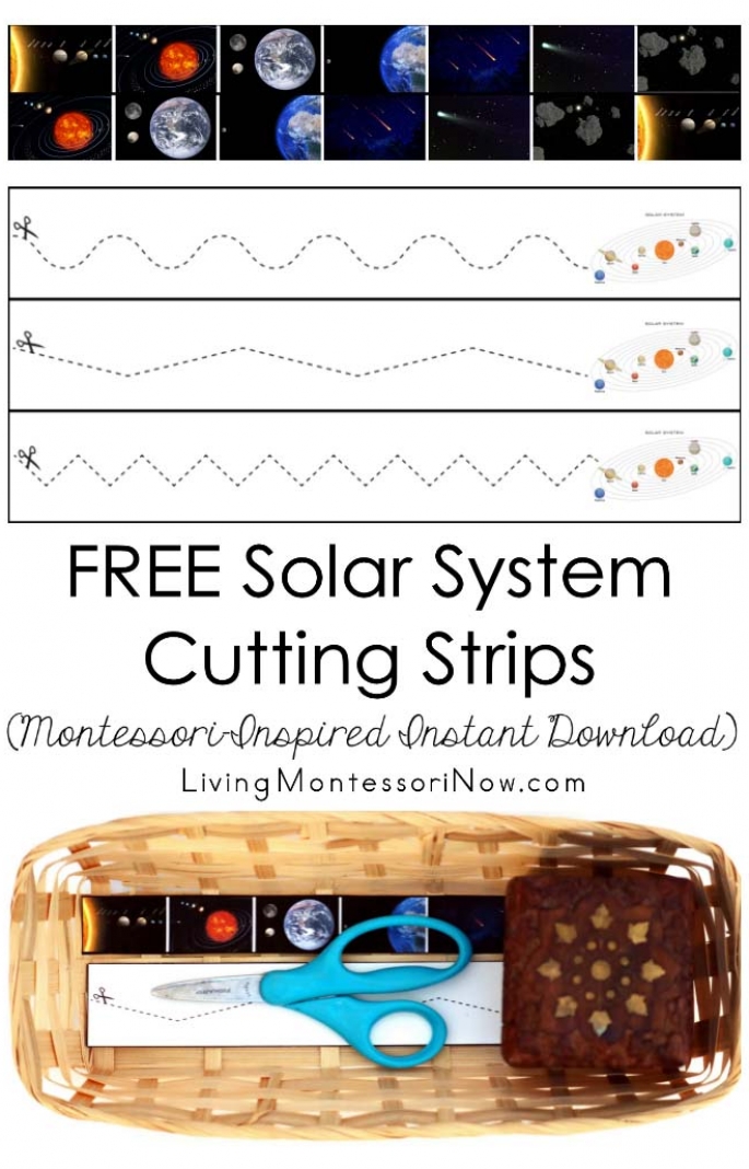 FREE Solar System Cutting Strips (Montessori-Inspired Instant Download)