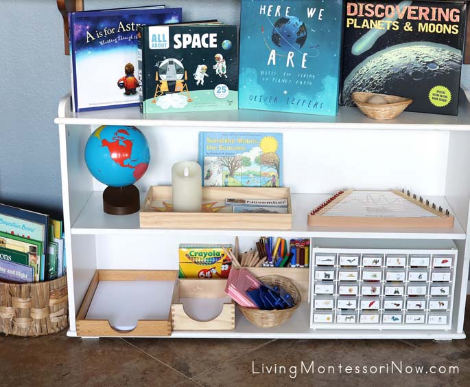 Montessori Language and Cultural Shelves with Solar System Theme