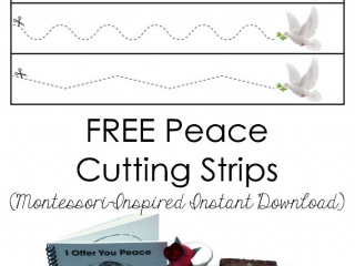 FREE Peace Cutting Strips (Montessori-Inspired Instant Download)