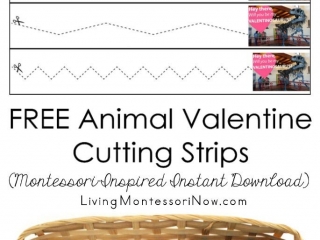 FREE Animal Valentine Cutting Strips (Montessori-Inspired Instant Download)
