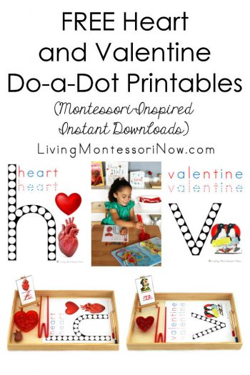 FREE Heart and Valentine Do-a-Dot Printables (Montessori-Inspired Instant Downloads)