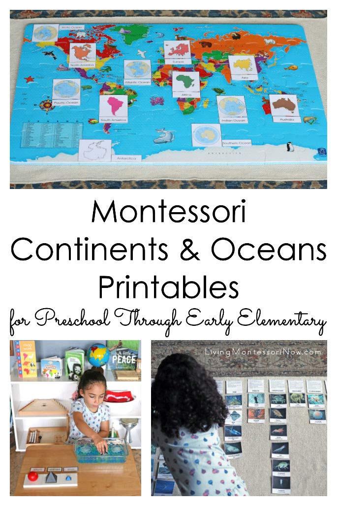Montessori Continents and Oceans Printables for Preschool Through Early Elementary