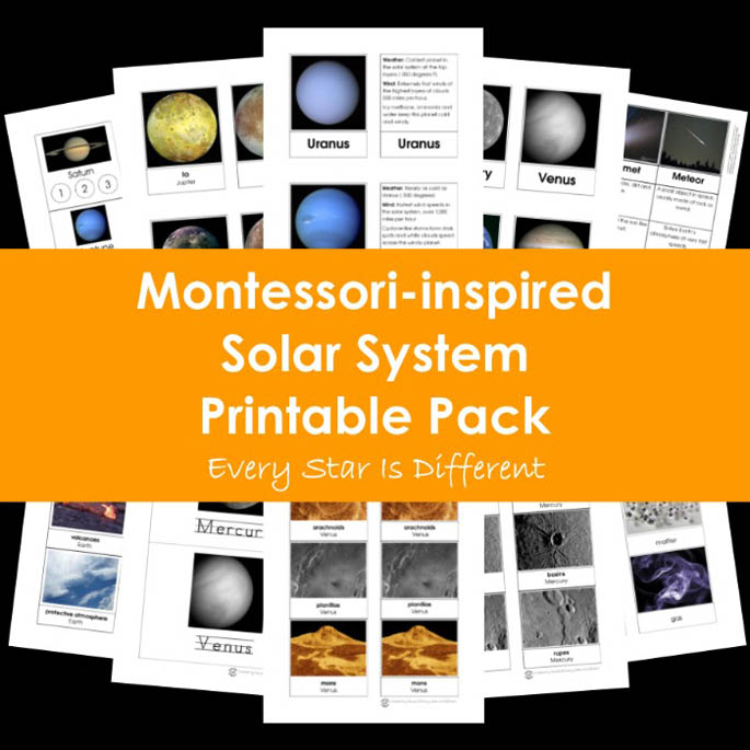 Every Star Is Different Montessori-Inspired Solar System Printable Pack