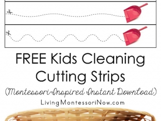 FREE Kids Cleaning Cutting Strips (Montessori-Inspired Instant Download)