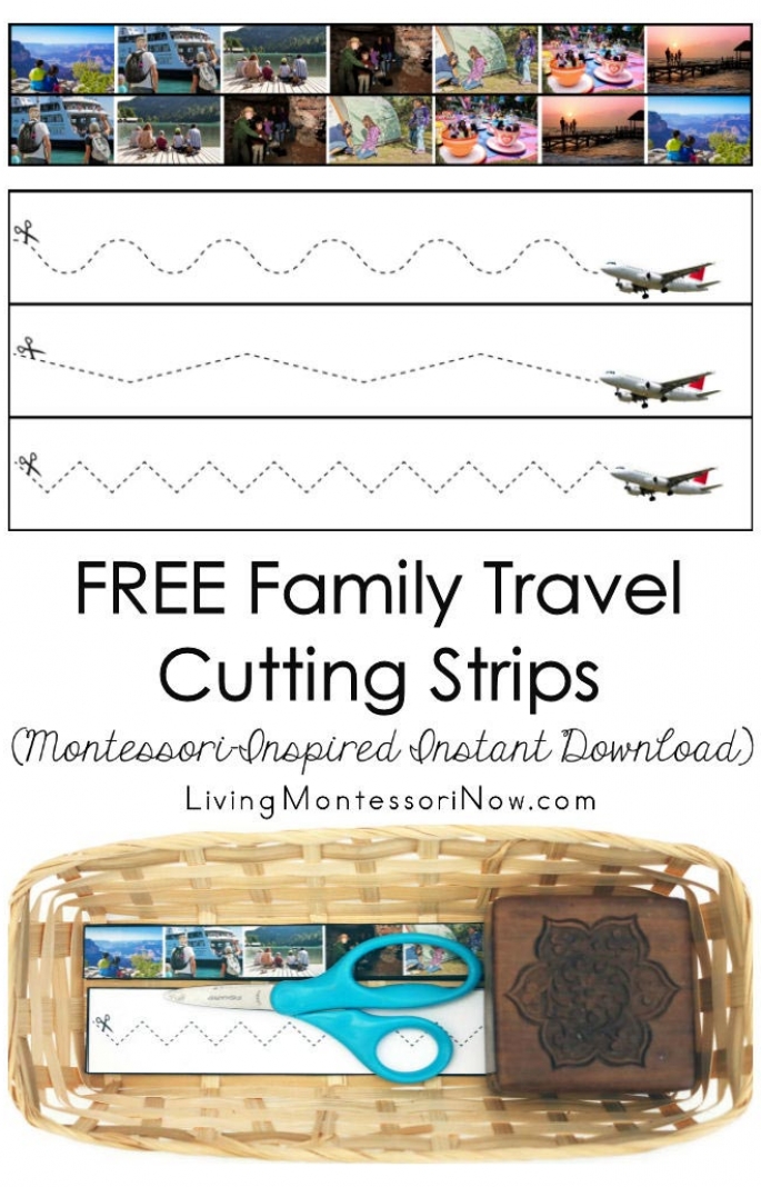 Free Family Travel Cutting Strips (Montessori-Inspired Instant Download)