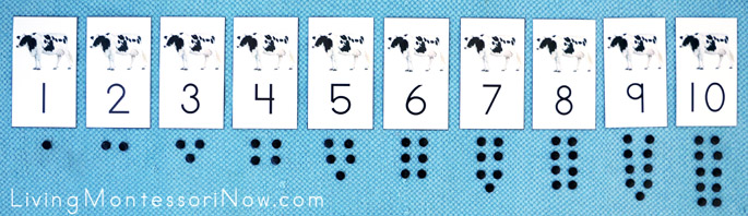 DIY Holstein Cow Cards and Counters Layout