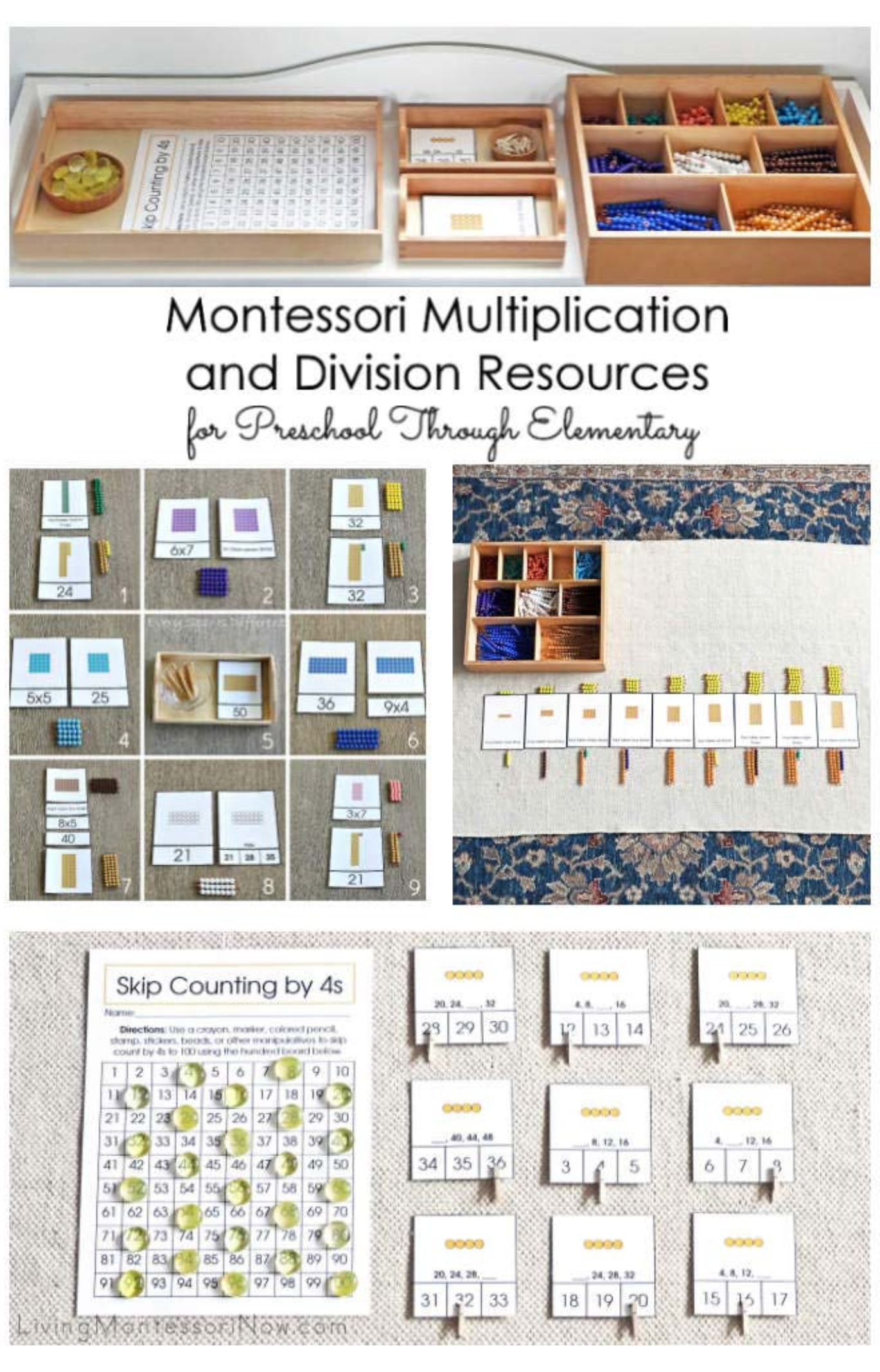 Montessori Multiplication and Division Resources for Preschool Through ...