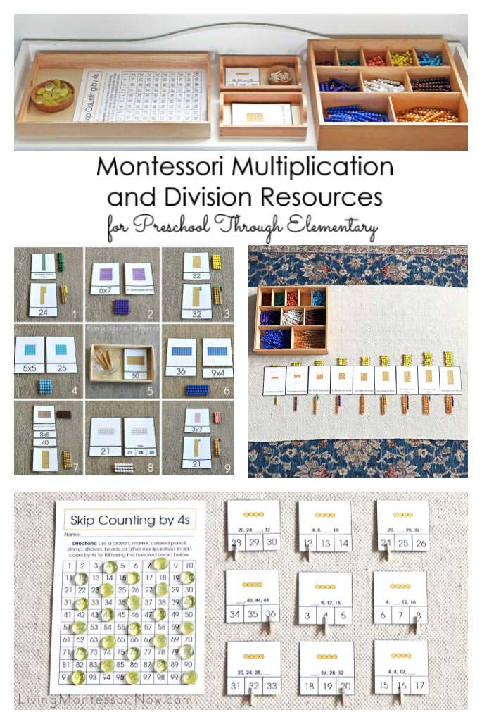 Montessori Multiplication and Division Resources for Preschool Through Elementary