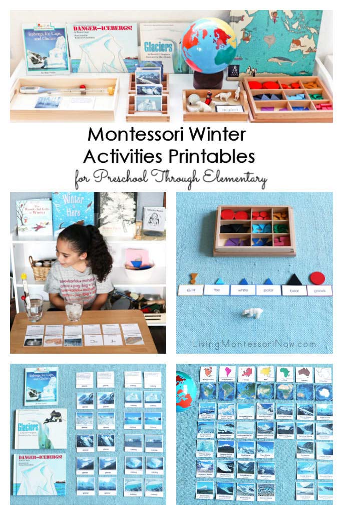 Montessori Winter Activities Printables for Preschool Through Elementary