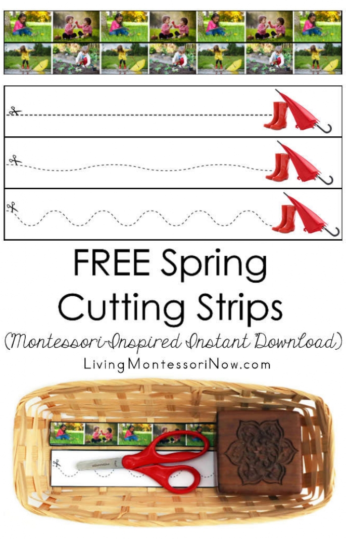 FREE Spring Cutting Strips (Montessori-Inspired Instant Download)