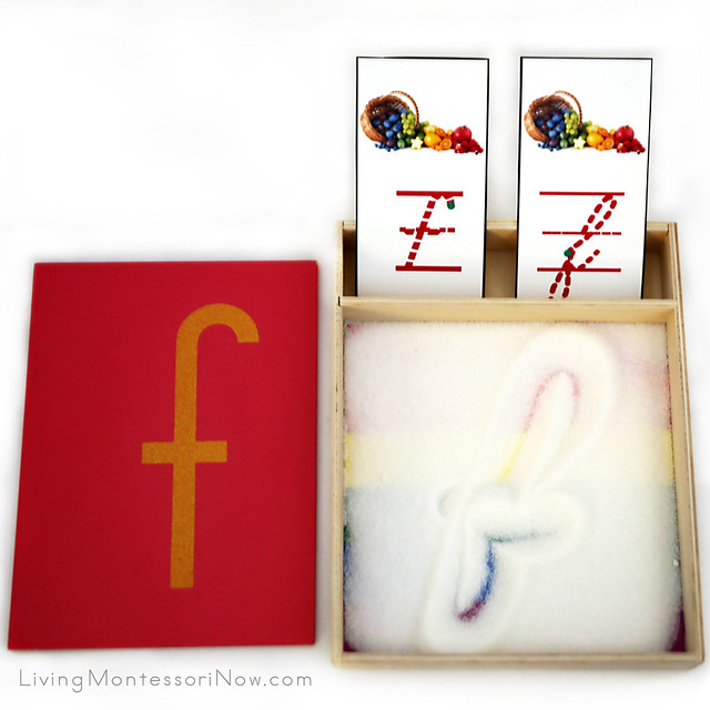 Rainbow Writing Tray with Fonts for f