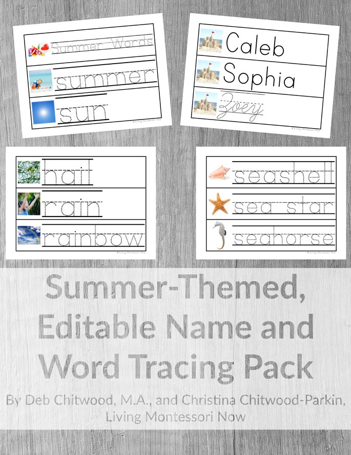 Summer-Themed, Editable Name and Word Tracing Pack