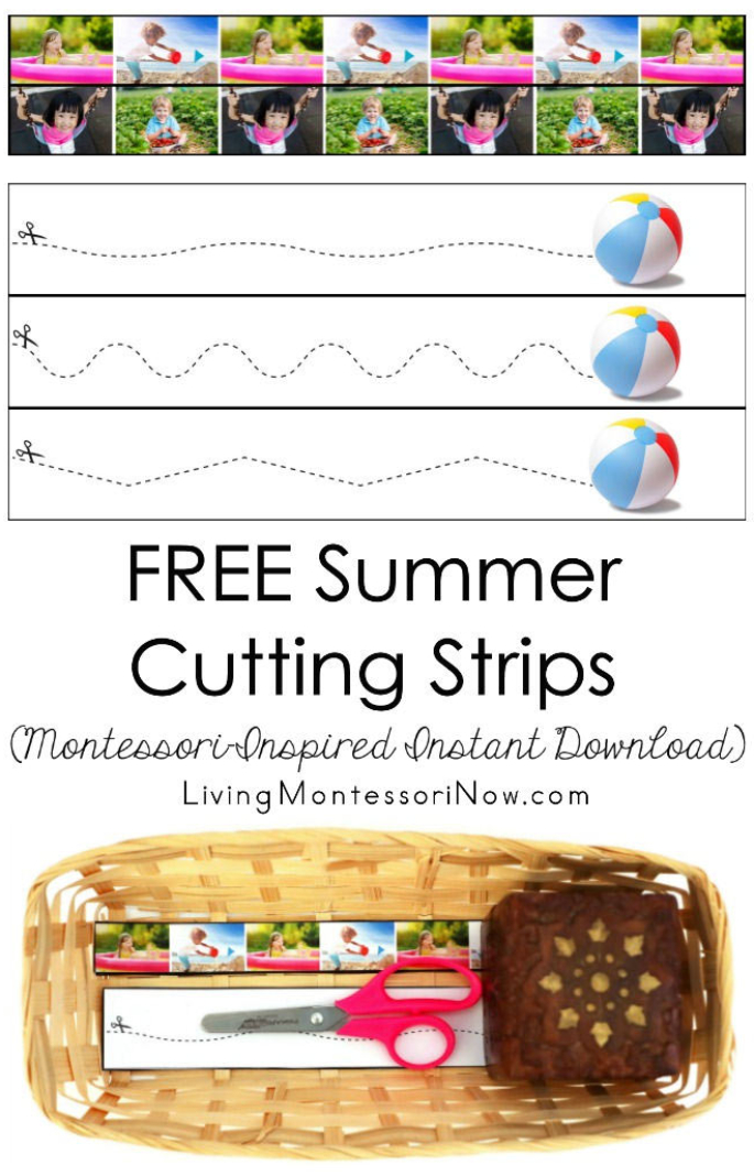 FREE Summer Cutting Strips (Montessori-Inspired Instant Download)