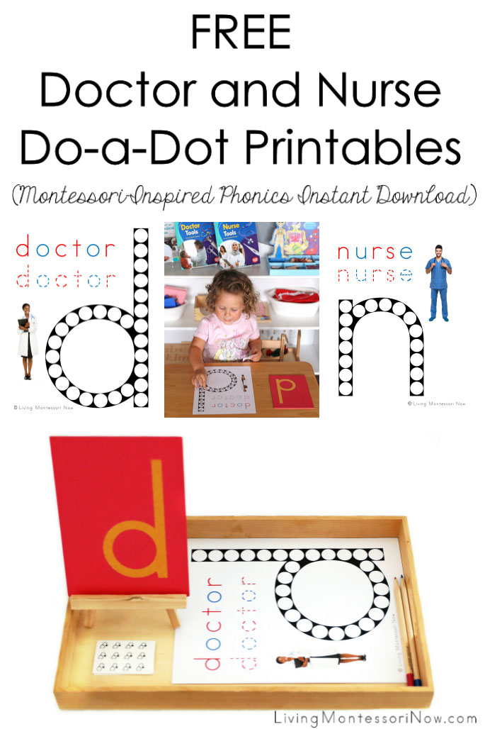 Free Doctor and Nurse Do-a-Dot Printables (Montessori-Inspired Phonics Instant Download)