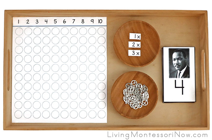 Martin Luther King, Jr, Peace Multiplication Activity with Printable Multiplication Board