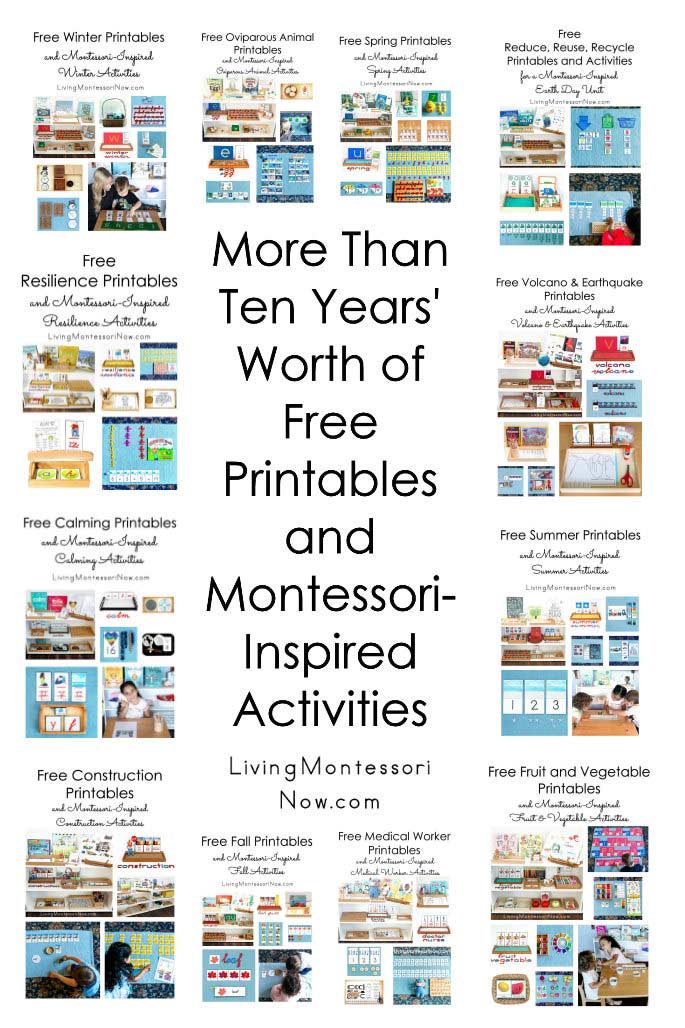 More Than Ten Years' Worth of  Free Printables and Montessori-Inspired Activities