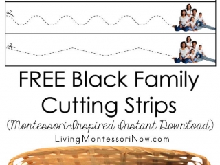 FREE Black Family Cutting Strips (Montessori-Inspired Instant Download)