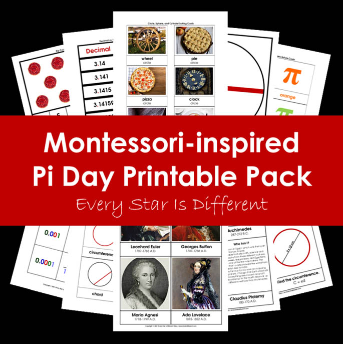 Montessori-Inspired Pi Day Printable Pack from Every Star Is Different