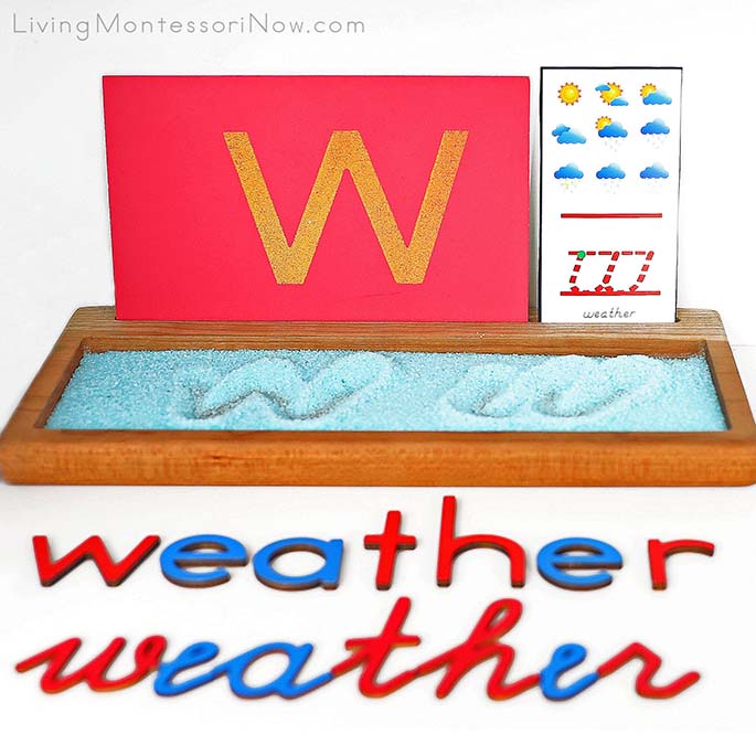 Weather Salt Writing Tray with W for Weather