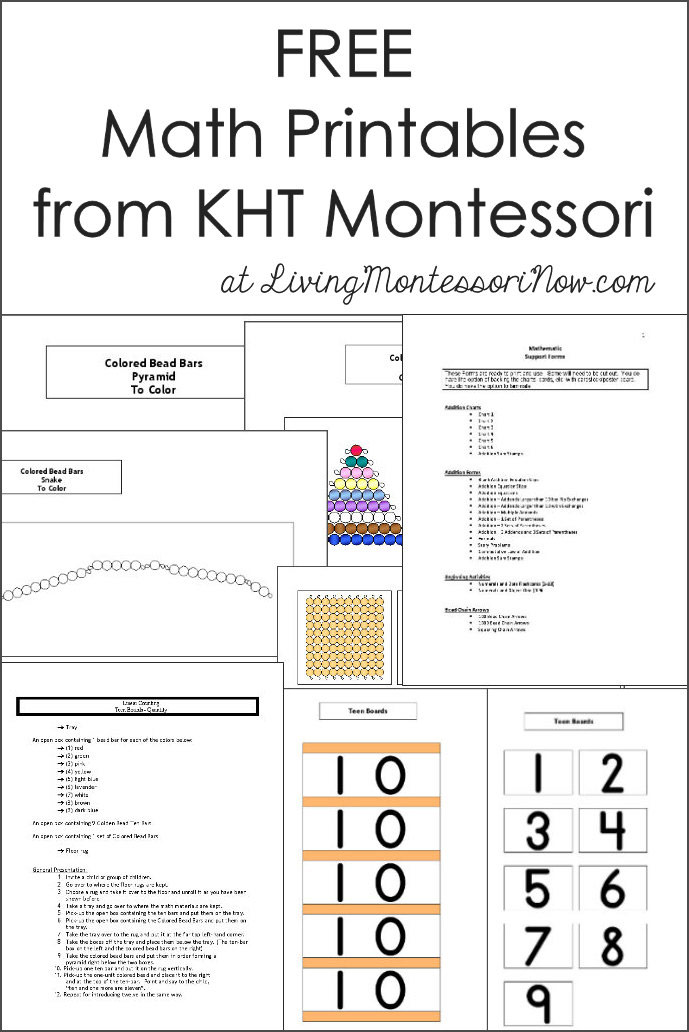 Free Math Printables from KHT Montessori