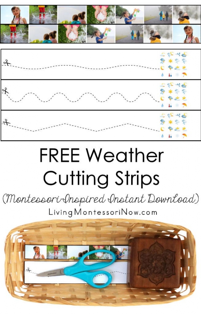 FREE Weather Cutting Strips (Montessori-Inspired Instant Download)
