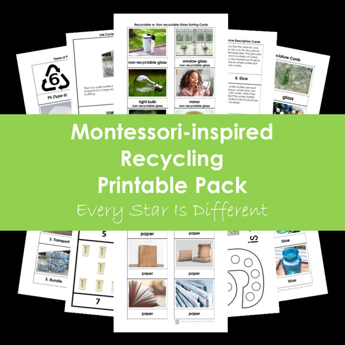 Montessori-Inspired Recycling Printable Pack from Every Star Is Different