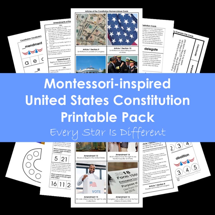 Constitution Printable Pack from Every Star Is Different