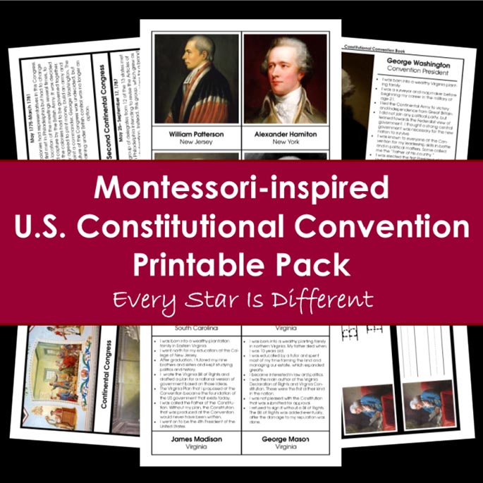 Constitutional Convention Printable Pack from Every Star Is Different