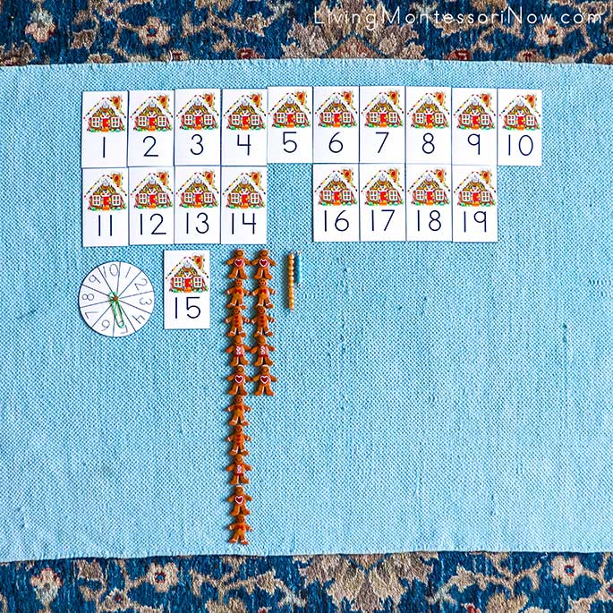 Gingerbread House Numbers with Gingerbread Men Counters and Bead Bars for Numbers 1-19