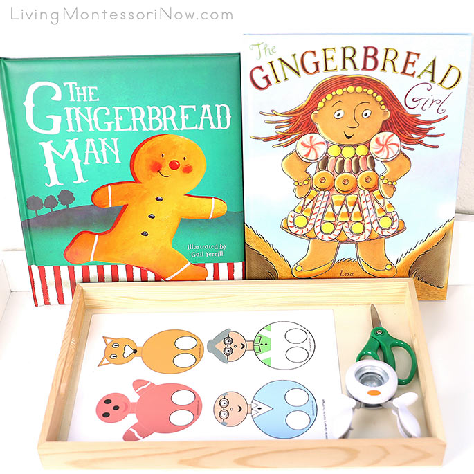 The Gingerbread Man and The Gingerbread Girl Books with Gingerbread Man Finger Puppets