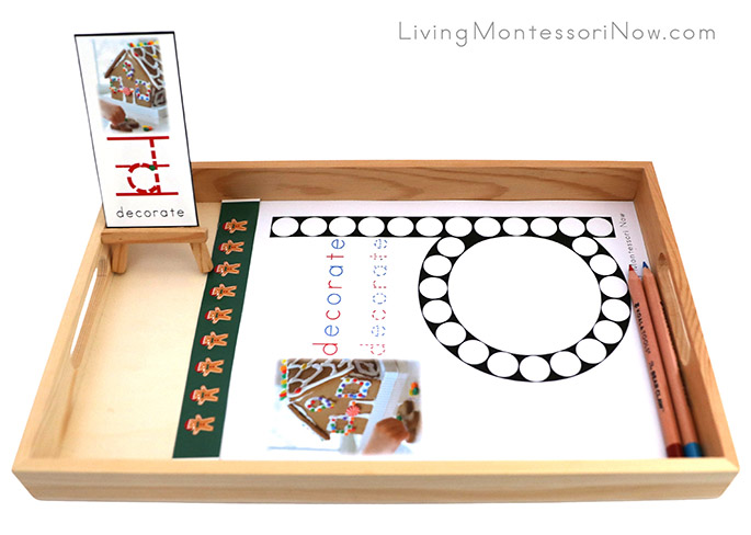 Decorate Do-a-Dot Tray with Gingerbread Person Stickers