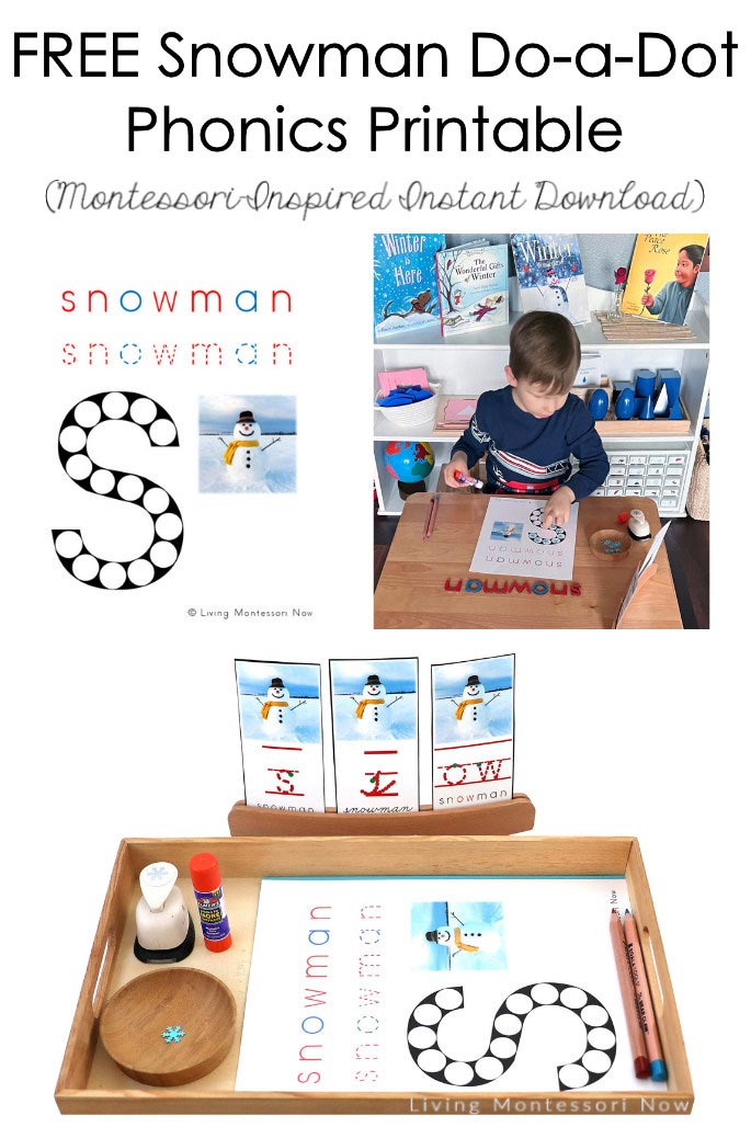 FREE Snowman Do-a-Dot Phonics Printable (Montessori-Inspired Instant Download)