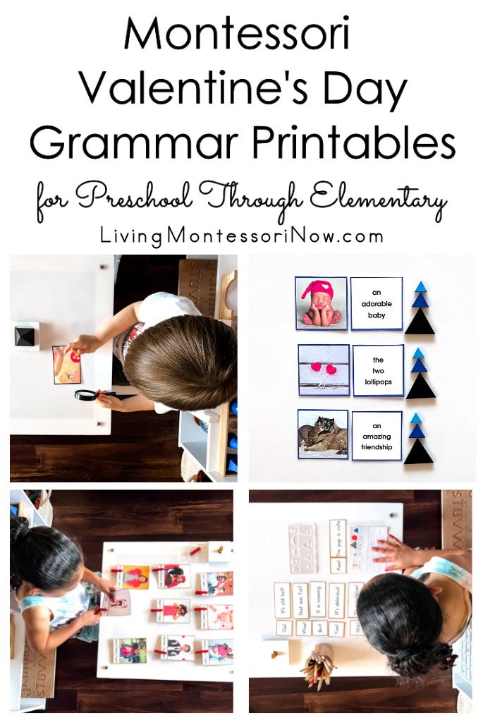 Montessori Valentine's Day Grammar Printables for Preschool Through Elementary