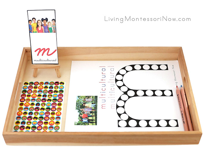 Multicultural Do-a-Dot Tray with Multicultural Children Stickers