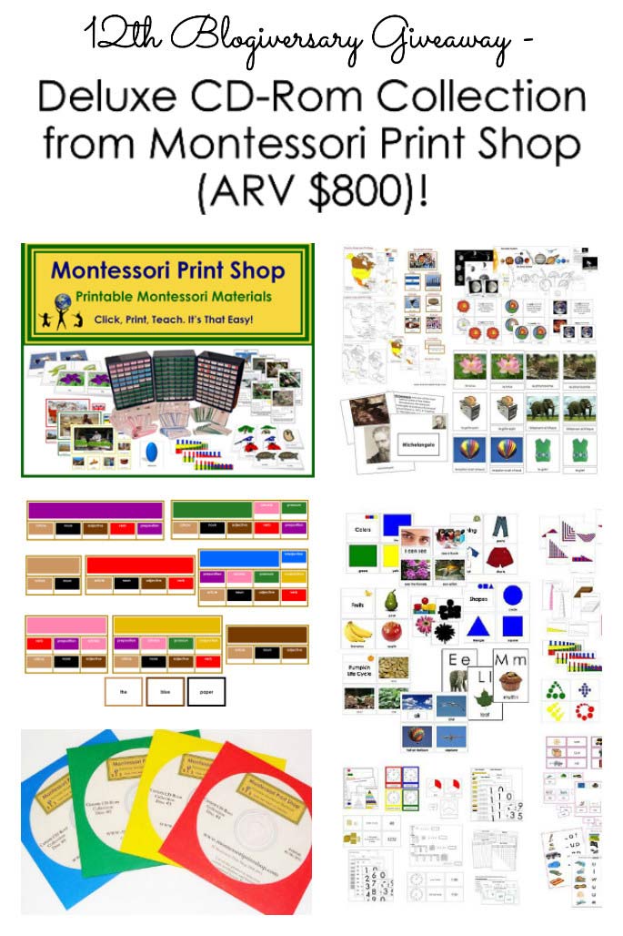 12th Blogiversary Giveaway - Montessori Print Shop Deluxe CD Rom Collection