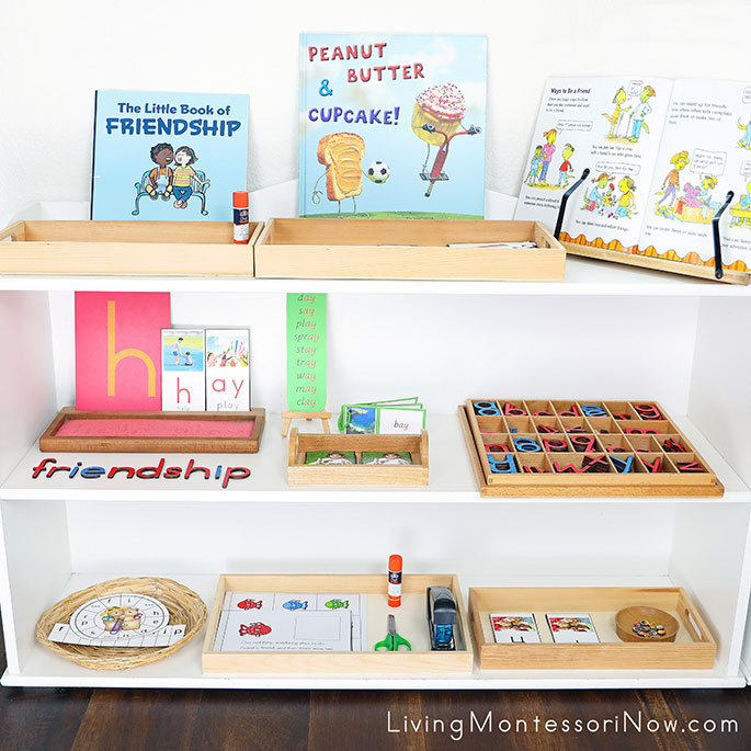 Montessori Shelves with Friendship-Themed Activities