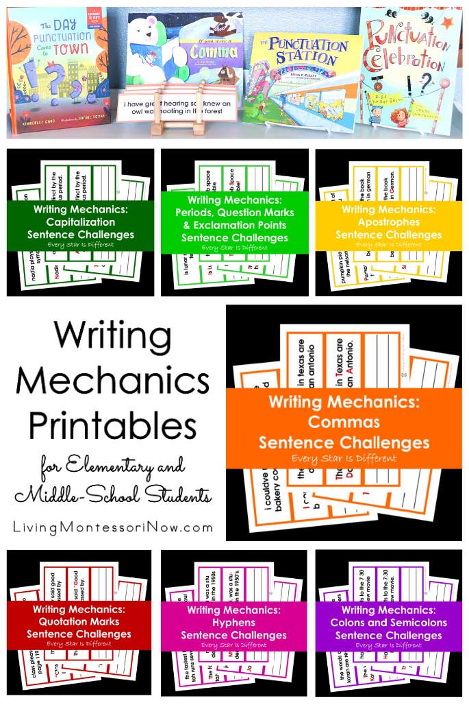 Montessori-Inspired Writing Mechanics Printables for Elementary and Middle-School Students