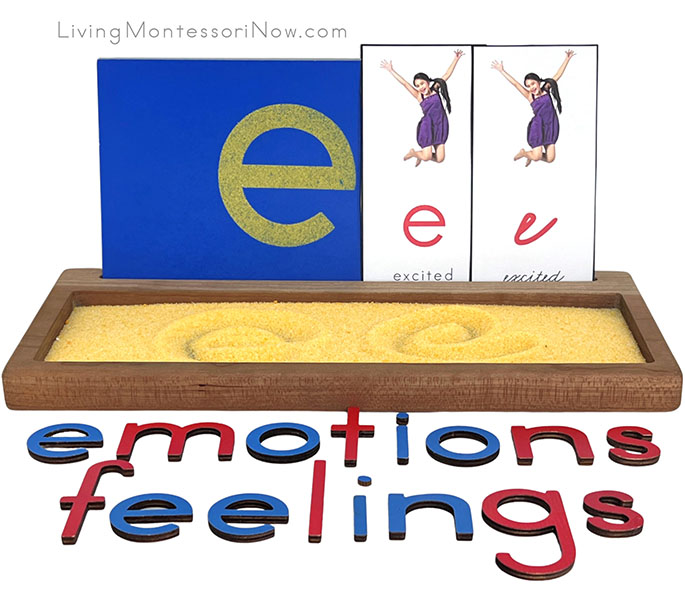 Salt Writing Tray and Movable Alphabet for Emotions and Feelings Unit
