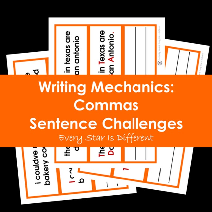 Writing Mechanics Commas Sentence Challenges from Every Star Is Different