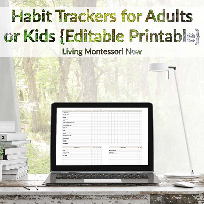 Habit Trackers for Adults or Kids {Editable Printable}