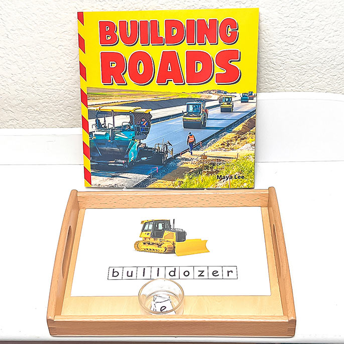 Building Roads Book and Work with Letter Tile Spelling