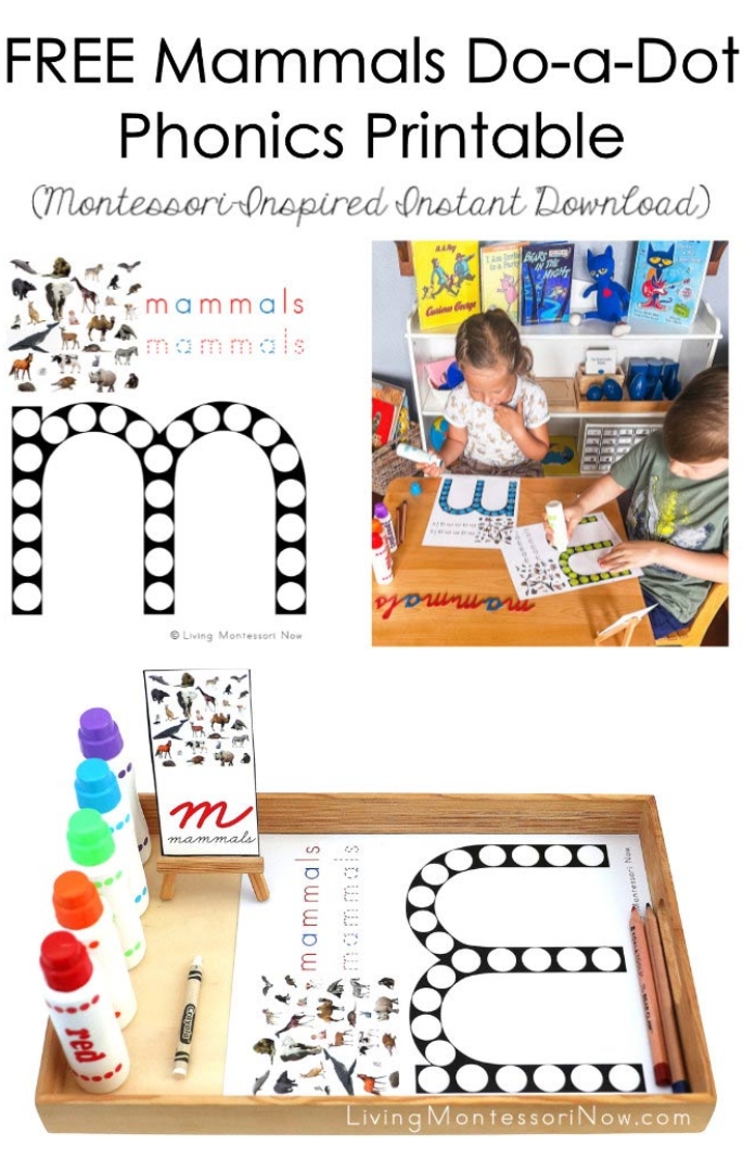 FREE Mammals Do-a-Dot Phonics Printable (Montessori-Inspired Instant Download)