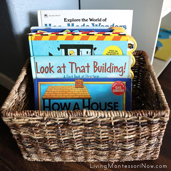 Book Basket with Construction Books