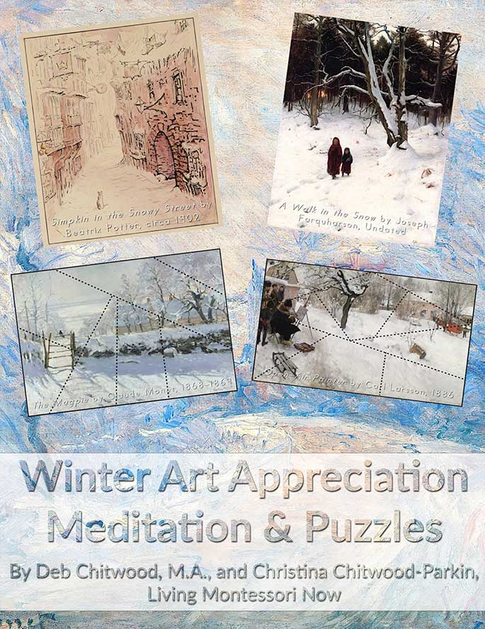 Winter Art Appreciation - Meditation and Puzzles in Print or Cursive