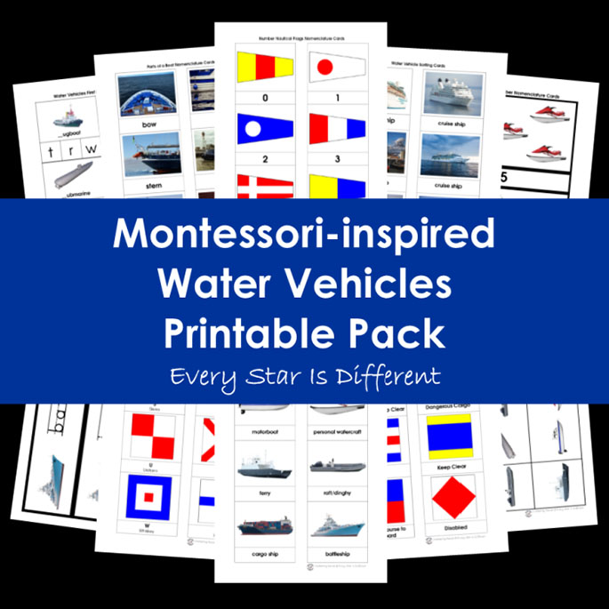 Montessori-Inspired Water Vehicles Printable Pack from Every Star Is Different