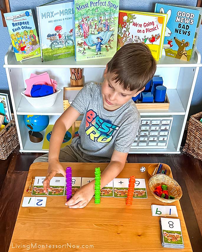 Working with Teddy Bear Picnic Addition with Stacking Teddy Bear Counters