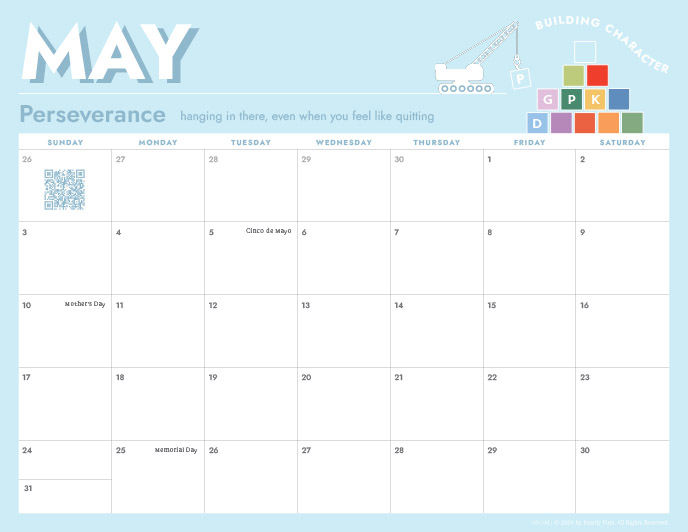 May 2026 Calendar from iMom May 2026 Calendar from iMom